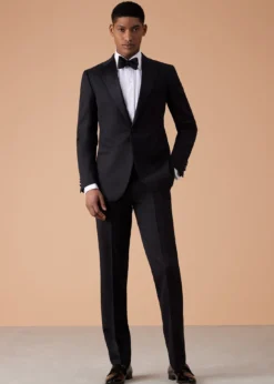 Wool Tuxedo with Satin Notch Lapel