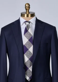 Woven Silk Oversized Check Tie