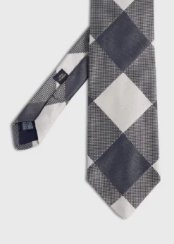 Woven Silk Oversized Check Tie