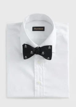 Woven Silk Skull & Bone Bow Tie