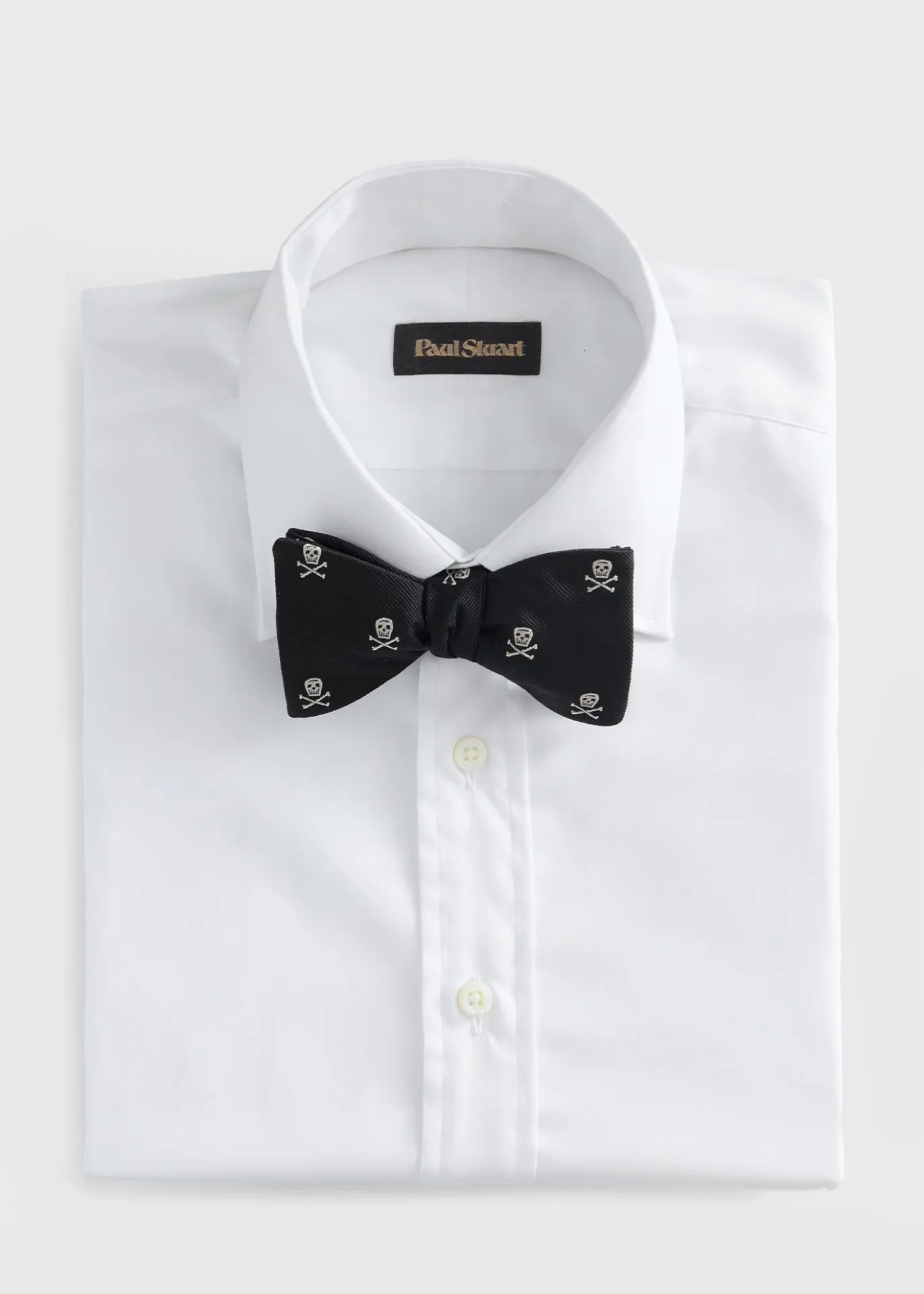 Woven Silk Skull & Bone Bow Tie