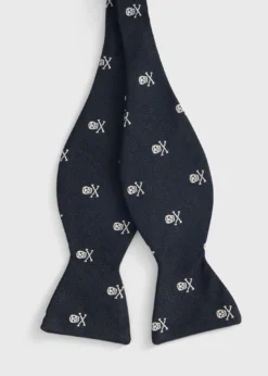 Woven Silk Skull & Bone Bow Tie