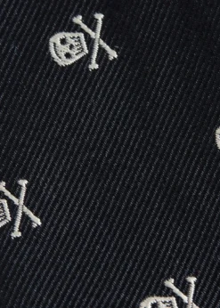 Woven Silk Skull & Bone Bow Tie
